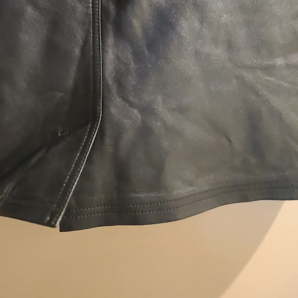 INC International concepts leather skirt  women's size 10 black (N3) - Picture 2 of 8